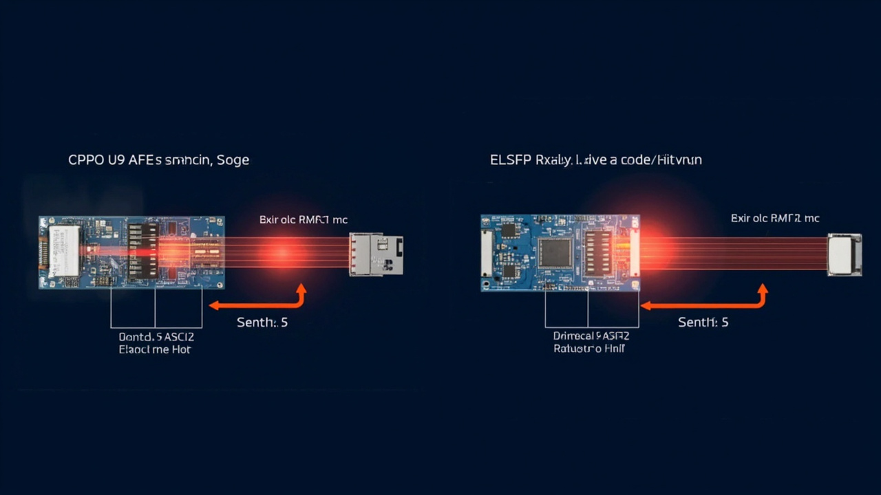 CPO vs ELSFP Comparison: CPO has switch ASIC adjacent to optical engine; ELSFP has external laser module connected via fiber